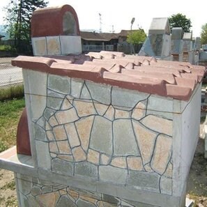 Accessori: Coperchio per forno tradizionale da giardino, pietra poligonale, 120 x 86 x 65 cm, 202kg