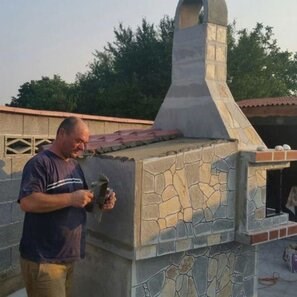Accessori: Coperchio per forno tradizionale da giardino, pietra poligonale, 120 x 86 x 65 cm, 202kg