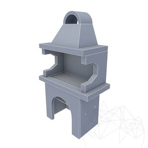 Barbecue tradizionale medio da giardino (Carbone/Legno, 120x70x210 cm, pietra naturale Homa, mattone)