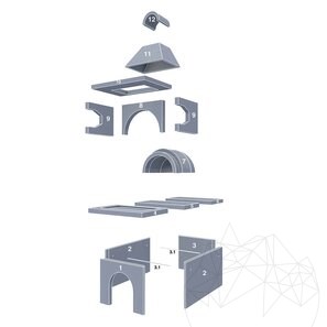 Piccolo barbecue tradizionale da giardino con ripiano - (Carbone/Legno, 215x100x60 cm, pietra poligonale Homa, mattone)