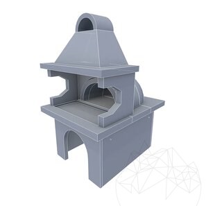Piccolo barbecue tradizionale da giardino con ripiano - (Carbone/Legno, 215x100x60 cm, pietra poligonale Homa, mattone)