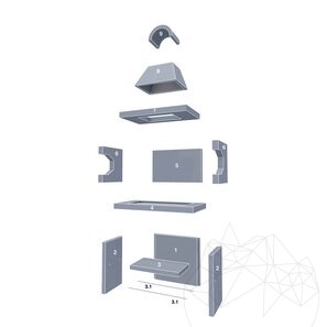Barbecue tradizionale medio da giardino con ripiano (Carbone/Legno, 120x70x210 cm, pietra naturale Kavala, mattone)