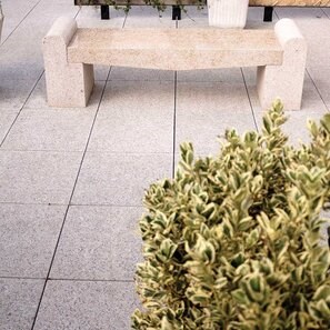 Panchina da giardino - Granito Padang Yellow, 165 x 40 x 50 cm