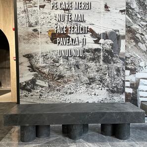 Panchina da giardino in marmo PureMess Ceppo, 180 x 50 x 44 cm