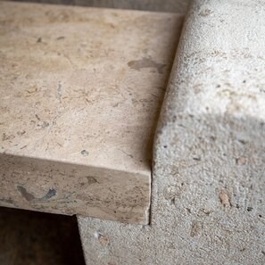 Panchina da giardino Romano Travertine Latte, 165 x 40 x 50 cm