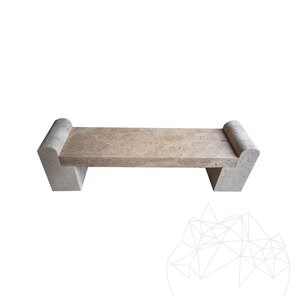 Panchina da giardino Romano Travertine Latte, 165 x 40 x 50 cm