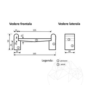 Panchina da giardino Romano Travertine Latte, 165 x 40 x 50 cm