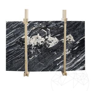 Black Galena Marble Polished Slab, 2 cm