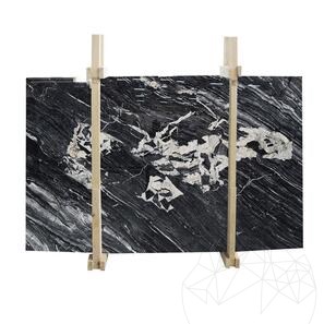 Black Galena Marble Polished Slab, 2 cm