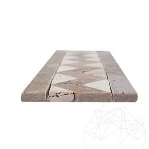 Bordo B8 Travertino Noce e Classico, 9 x 30,5 cm
