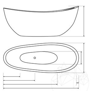 Vasca da bagno Autograph Marmura Arabescato Faro, 185 x 86 x 70 cm