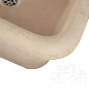 Lavello Arco Travertine Classic SCAS2, 47 x 47 x 19 cm
