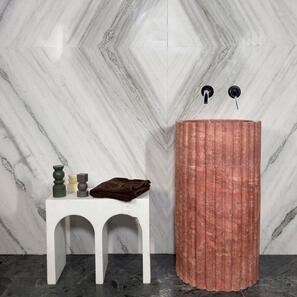 Lavandino Scarlet Freestanding Travertino rosso oppio