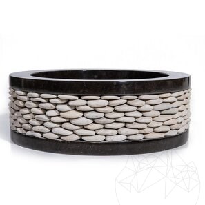 Lavello Matia Marmo Cerchi Nero