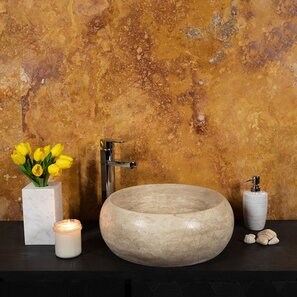 Lavabo classico Matia in travertino RS-21