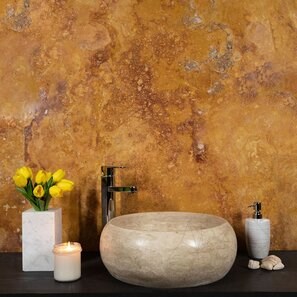 Lavabo classico Matia in travertino RS-21