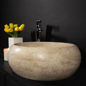 Lavabo classico Matia in travertino RS-21