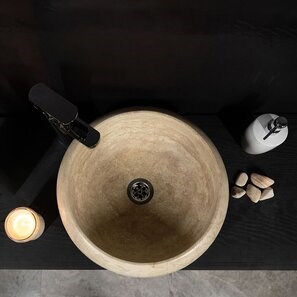 Lavabo classico Matia in travertino RS-21
