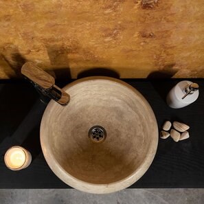 Lavabo classico Matia in travertino RS-21