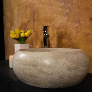 Lavabo classico Matia in travertino RS-21