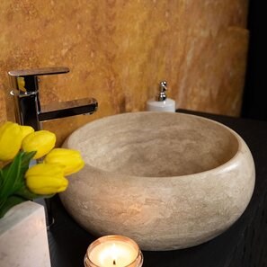 Lavabo classico Matia in travertino RS-21