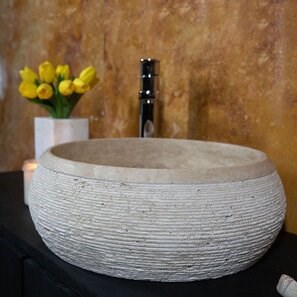 Lavabo in travertino Classic Matia RS-24, 42 x 15 cm