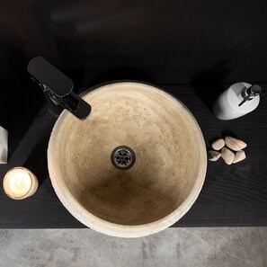 Lavabo in travertino Classic Matia RS-24, 42 x 15 cm