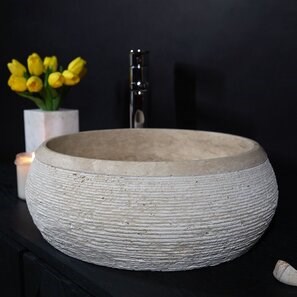 Lavabo in travertino Classic Matia RS-24, 42 x 15 cm