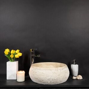 Lavabo in travertino Classic Matia RS-24, 42 x 15 cm