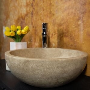 Lavabo Matia Classic in travertino RS-5, 42 x 15 cm