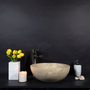 Lavabo Matia Classic in travertino RS-5, 42 x 15 cm