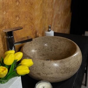 Lavabo in travertino Matia Latte RS-21