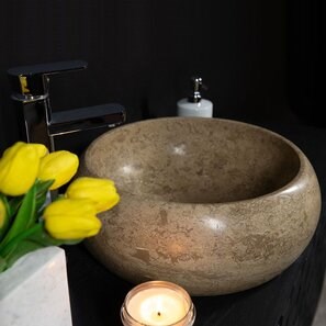Lavabo in travertino Matia Latte RS-21