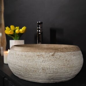 Lavabo Matia in travertino Milk RS-24