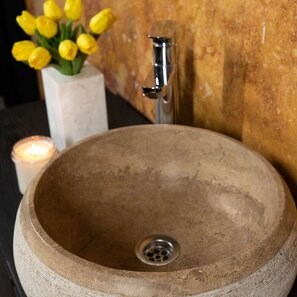 Lavabo Matia in travertino Milk RS-24