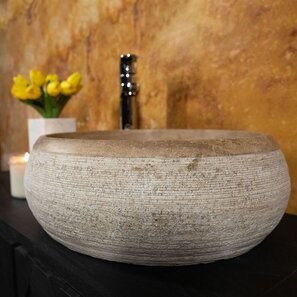Lavabo Matia in travertino Milk RS-24