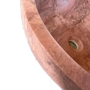 Lavandino per bagno - Travertino rosso oppio RS-5, 42 x 15 cm