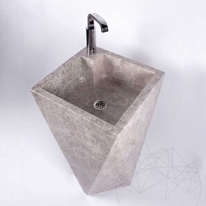 Lavello Autograph in marmo grigio Tundra, 45 x 82 cm