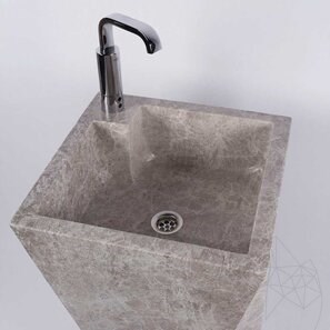 Lavello Autograph in marmo grigio Tundra, 45 x 82 cm