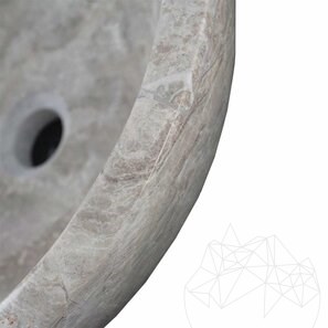 Lavello Matia in marmo Tundra Grey RS-5, 42 x 15 cm