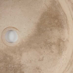 Lavabo classico Matia in travertino RS-22, 42 cm x 15 cm