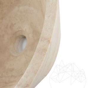 Lavabo in travertino Matia Classic RS-8, 42 x 15 cm