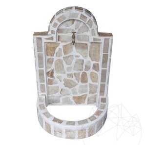 Cismea Grande Giardino, Tradizionale, autoportante - Poligonale impiallacciato in pietra, Ardesia Rhodos, 105 x 70 cm