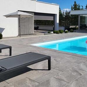 Pietra sinterizzata L'ALTRA PIETRA Etna Dark Grey, 40 X 80 X 2 cm, R11 - Antiscivolo per uso esterno
