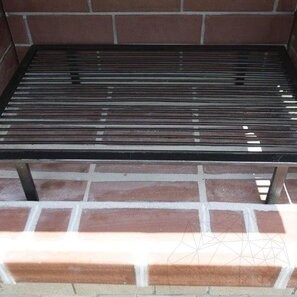 Piccolo barbecue mediterraneo da giardino (Carbone/Legno, 100x60x210 cm, pietra naturale Rhodos, mattone)