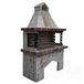 Barbecue tradizionale grande da giardino (Carbone/Legno, 153x70x210 cm, pietra naturale Rhodos, mattone)