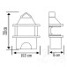 Grande barbecue tradizionale da giardino con ripiano (Carbone/Legno, 153x75x217 cm, pietra naturale Homa, mattone)