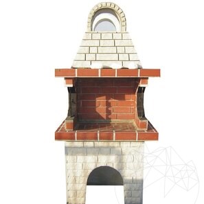 Gratar Gradina Mediteraneo Small (Carbone/Legno, 100x60x210 cm, pietra naturale Vratza, mattone)