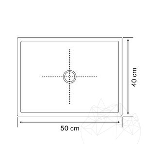 Lavello Matia in travertino argento BRTA, 50 x 40 x 13 cm