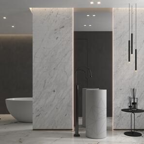 Lastra di Marmo Carrara White Canvas Design 2CM
